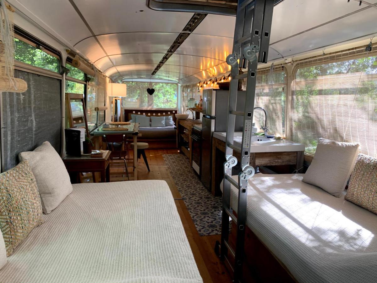 Magic Roof Top Bus With Big Bath In The Tree Forest! Mimizan Bagian luar foto